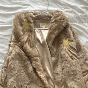 Luxurious Faux Fur Coat with Star Accents, JUDITH March